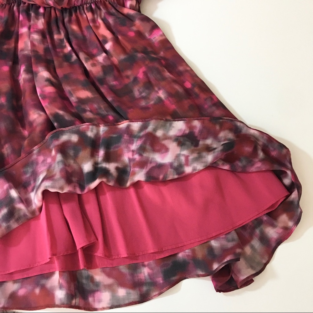 Alicia + Olivia Red‎ Watercolor Silk Mini Dress - Picture 10 of 16
